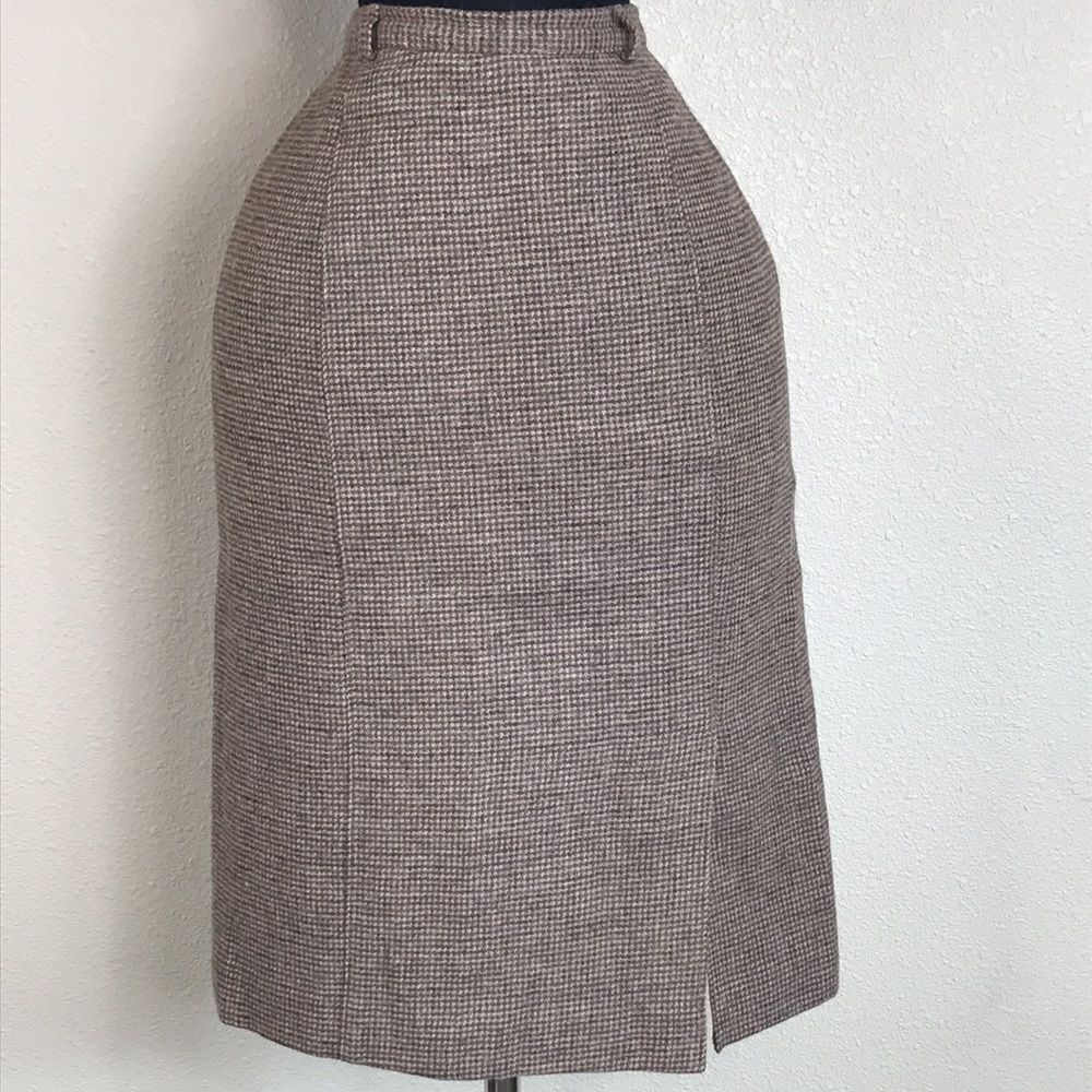 Vintage Vincenti Retro Vinceńti Plaid Skirt 💯 Wool Made In USA Polka Skirt Sz 6